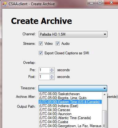 Figure: Setting the Time Zone